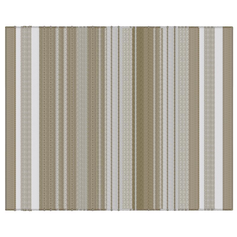Vivsun Rugs 8 ft. W X 10 ft. L Brown Stripe Polyester Accent Rug