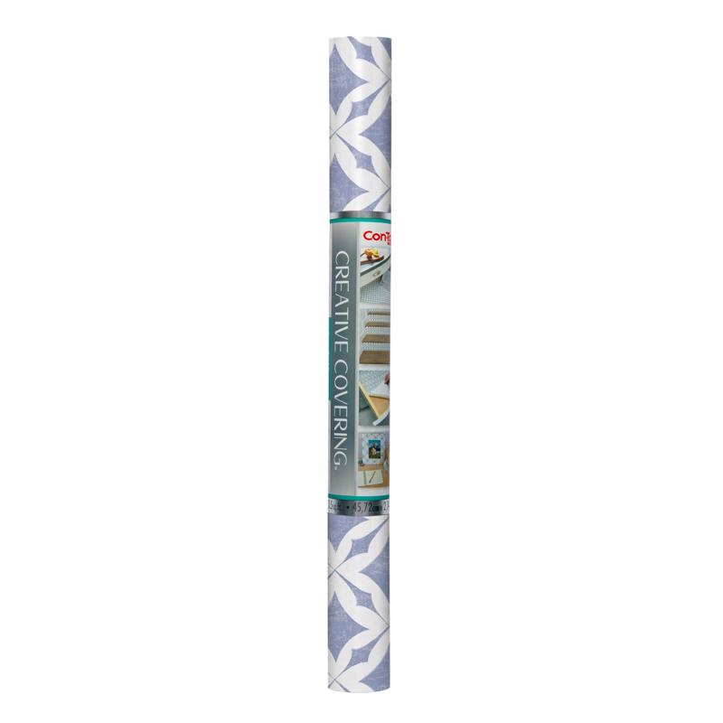 Con-Tact Vintage Trellis 9 ft. L X 18 in. W Blue Shelf Liner