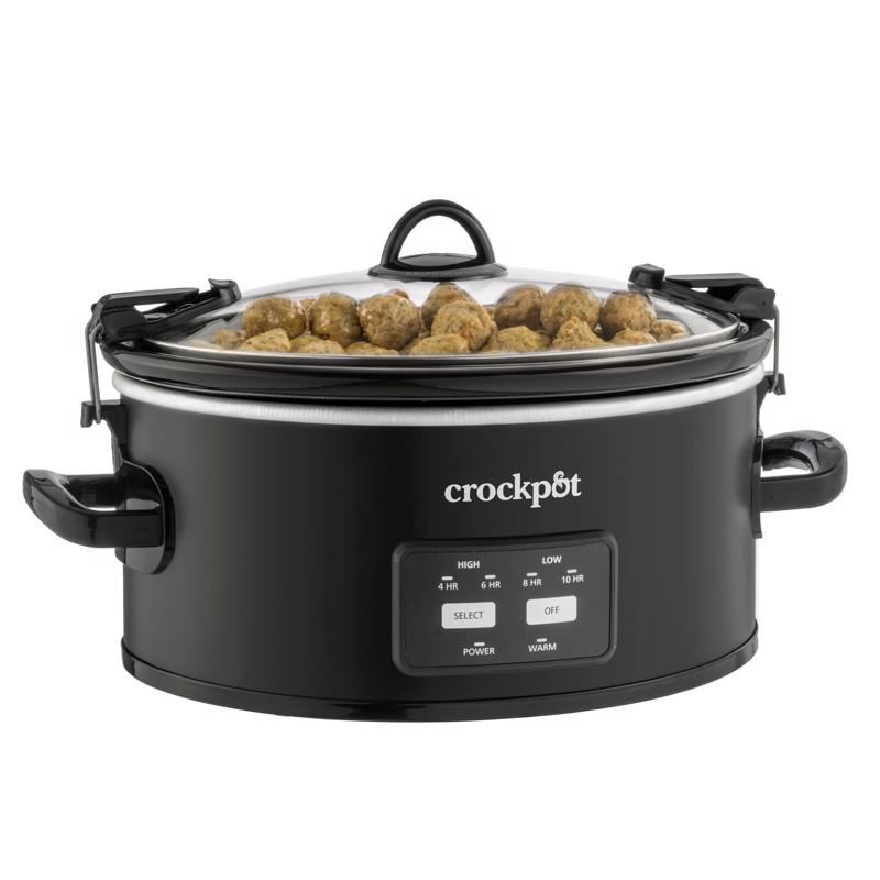 Crock-Pot 6 qt Black Stoneware Programmable Slow Cooker
