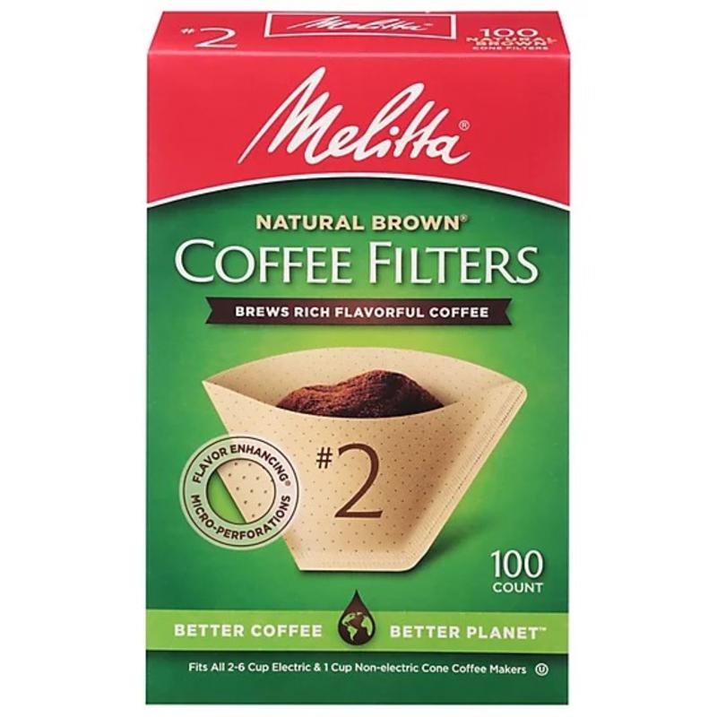 100-Count #2 Melitta Natural Brown Cone Coffee Filters