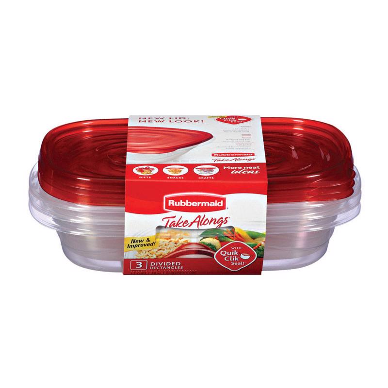 酷牌库|商品详情-RUBBERMAID进口代理批发 Rubbermaid TakeAlongs 3.7 杯透明食品储存容器 3 件装