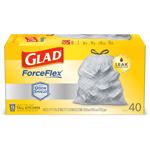 GLAD进口代理批发 Glad ForceFlex 13 加仑抽绳高厨房袋 40 个/包 072 万