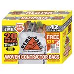 DEMO BAGS进口代理批发 演示包 Ultimate Pro Pack 42 加仑 Contractor Bags Flap Tie 20 一包 7 百万