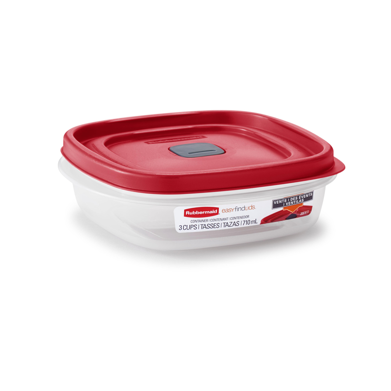 RUBBERMAID进口代理批发 Rubbermaid 3 杯透明食品储存容器 1 包