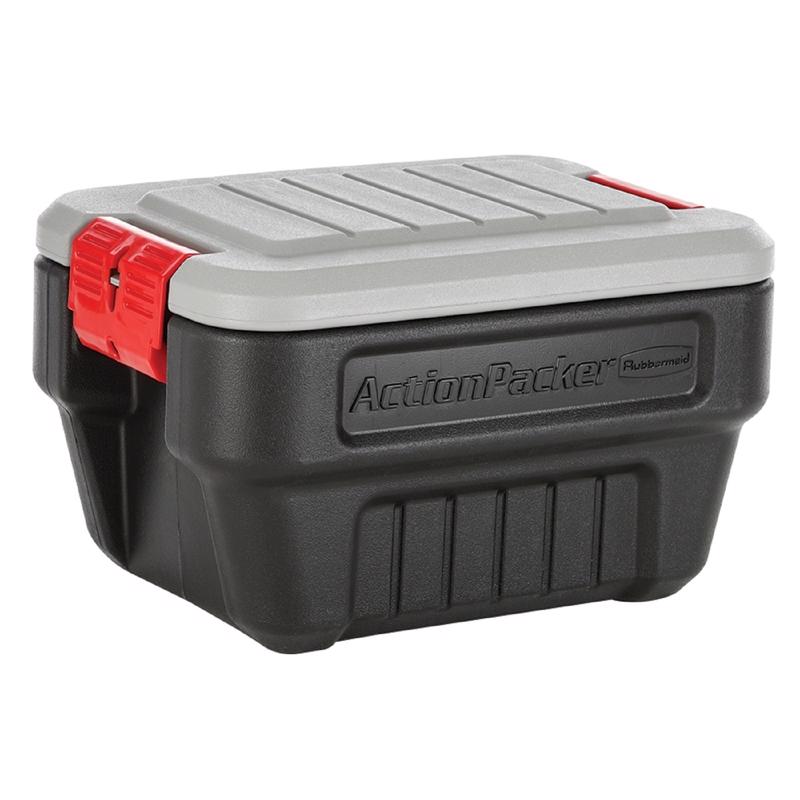 RUBBERMAID进口代理批发 Rubbermaid ActionPacker 8 加仑黑色储物手提包 12.1 英寸高 14.1 英寸宽 20 英寸深 可堆叠