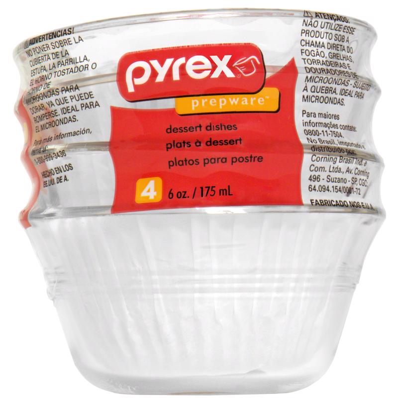 PYREX进口代理批发 Pyrex 4 英寸 WX 4 英寸 L 蛋奶杯透明 4 件装