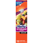 HEFTY进口代理批发 Hefty 1 加仑存储滑块袋 15 个/包