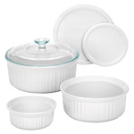 CORNINGWARE进口代理批发 CorningWare 法国白色 11 英寸 WX 9.83 英寸 L 烘焙套件 白色 6 件套