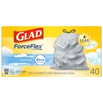 GLAD进口代理批发 Glad ForceFlex 13 加仑清新香味高抽绳厨房袋 40 包 072 万