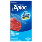 ZIPLOC进口代理批发 Ziploc 1 夸脱透明冷冻袋 38 包