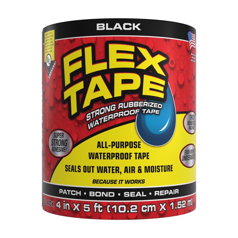 FLEX SEAL FAMILY OF PRODUCTS进口代理批发 Flex Seal 系列产品 Flex Tape 4 英寸宽X 5 英尺长黑色防水修复胶带