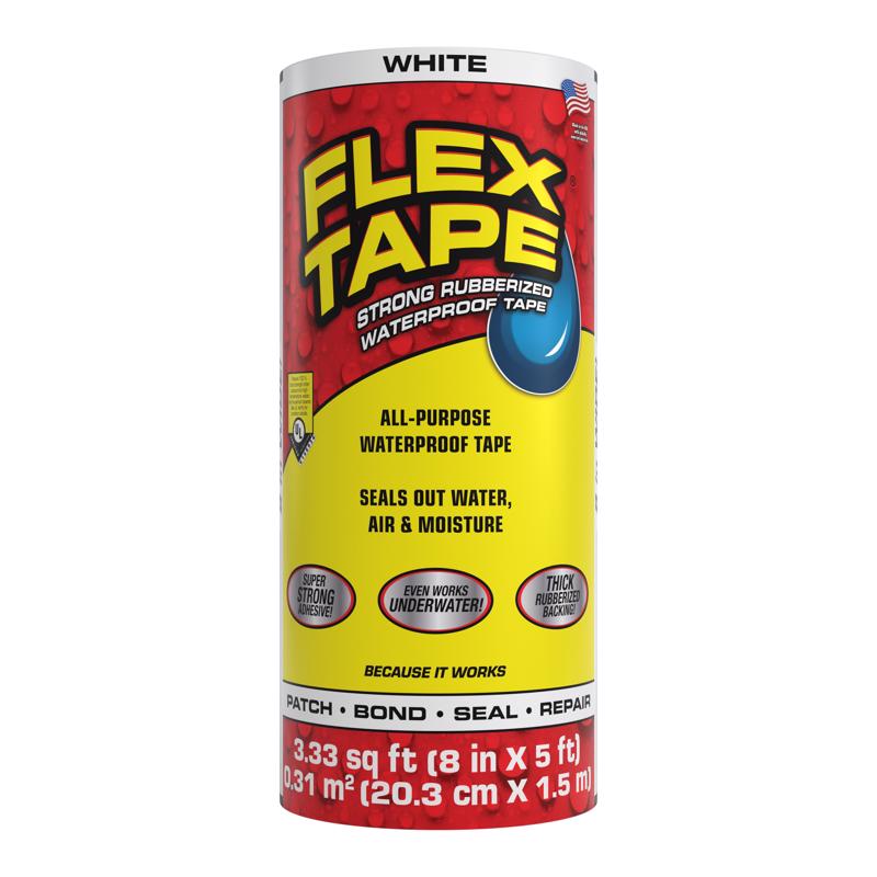 酷牌库|商品详情-FLEX SEAL FAMILY OF PRODUCTS进口代理批发 Flex Seal 系列产品 Flex Tape 8 英寸宽X 5 英尺长白色防水修复胶带