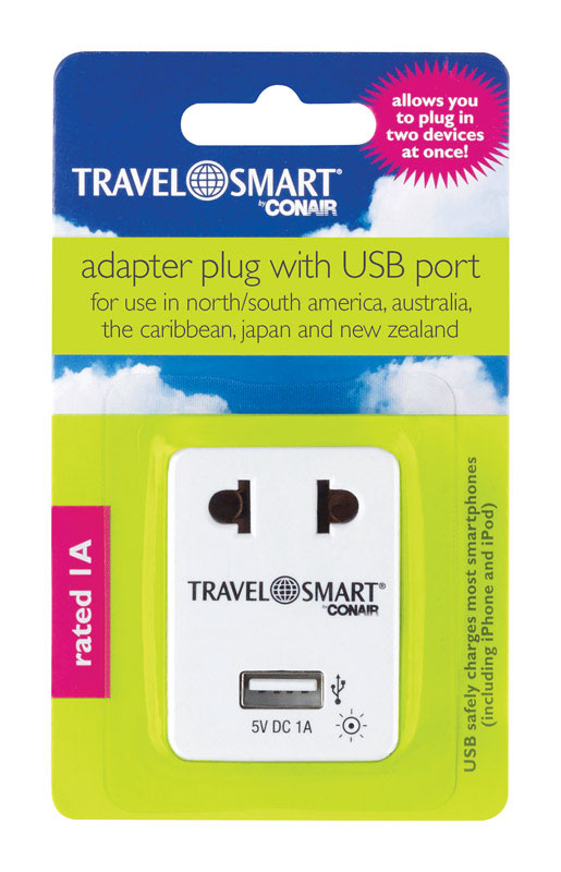 TRAVEL SMART进口代理批发 旅行智能 A 型，适用于全球适配器插头，带 USB 端口