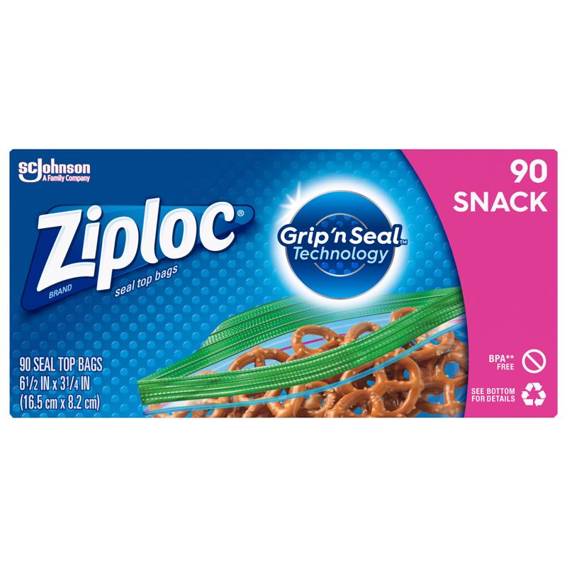 ZIPLOC进口代理批发 Ziploc 透明零食袋 90 个/包