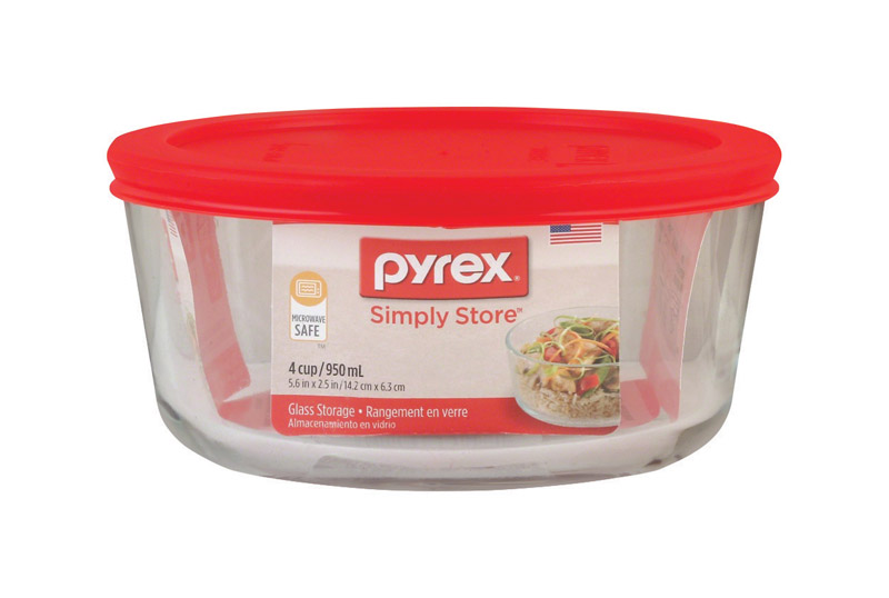 PYREX进口代理批发 Pyrex 4 杯透明食品储存容器 1 包