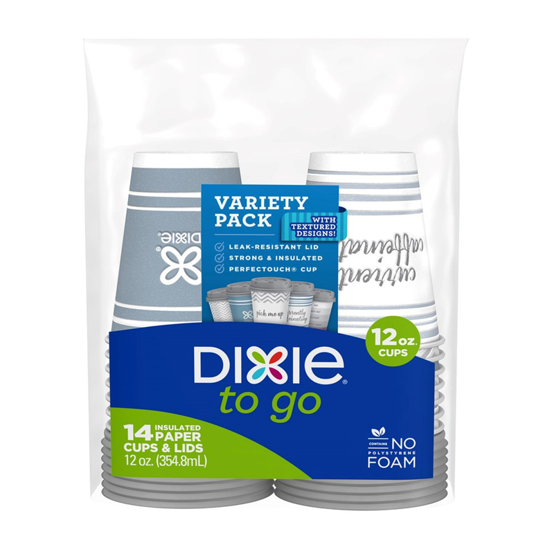 DIXIE进口代理批发 Dixie To Go 彩色纸咖啡雾杯 14 个装