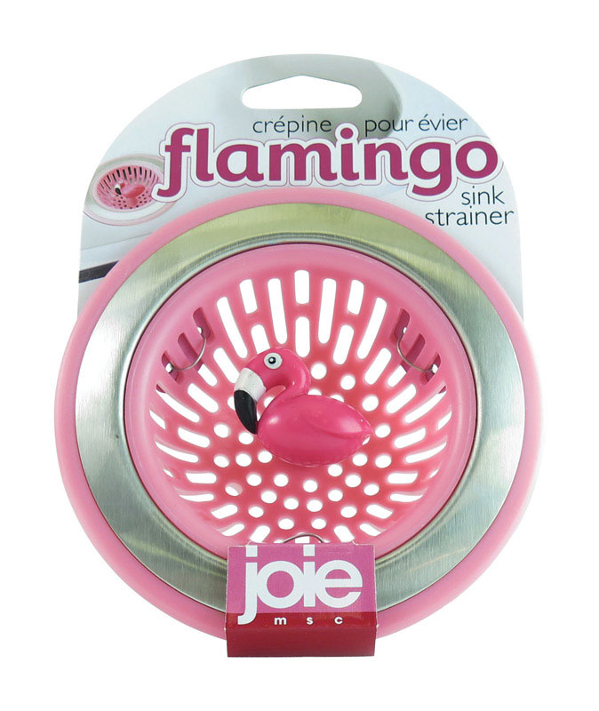 JOIE进口代理批发 Joie Flamingo 粉色/银色塑料/不锈钢水槽过滤器