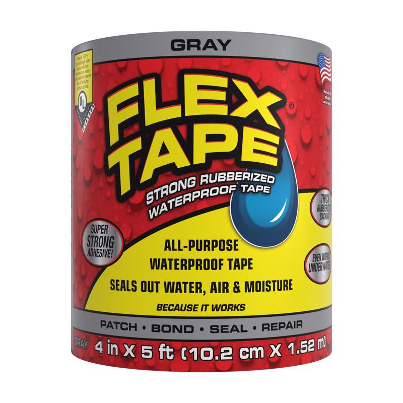 FLEX SEAL FAMILY OF PRODUCTS进口代理批发 Flex Seal 产品系列 Flex Tape 4 英寸宽X 5 英尺长灰色防水修复胶带