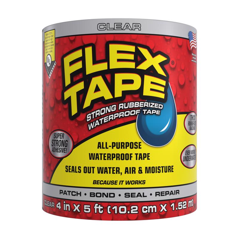 FLEX SEAL FAMILY OF PRODUCTS进口代理批发 Flex Seal 系列产品 Flex Tape 4 英寸宽 X 5 英尺长 透明防水修复胶带