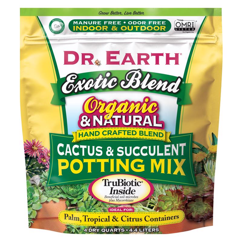 DR. EARTH进口代理批发 Dr. Earth 异国混合有机仙人掌和多肉盆栽混合物 4 夸脱