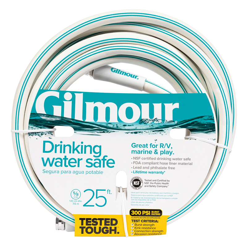 GILMOUR进口代理批发 Gilmour 5/8 英寸 DX 25 英尺长 RV/船用软管