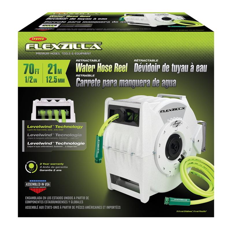 LEGACY进口代理批发 Legacy Flexzilla 1/2 英寸 DX 70 英尺长重型优质软管和卷盘