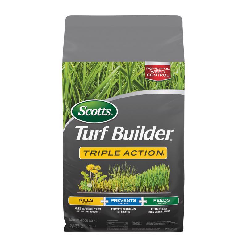 SCOTTS进口代理批发 Scotts Turf Builder 三效除草和饲料草坪肥料，适用于多种草类型 4000 平方英尺