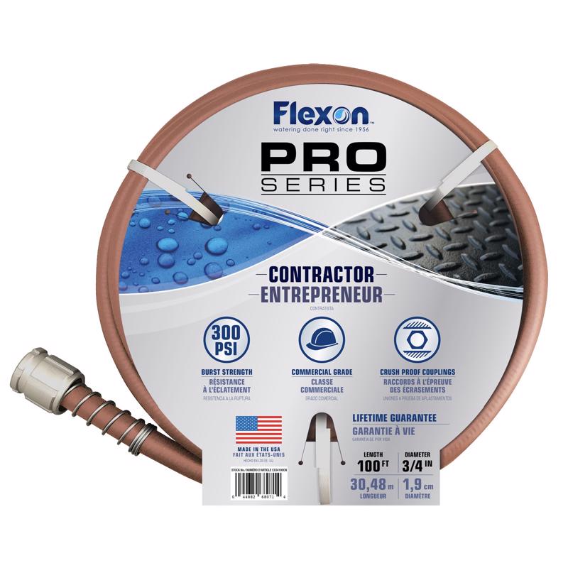 FLEXON进口代理批发 Flexon Pro 系列 3/4 英寸 DX 100 英尺长重型承包商级花园软管