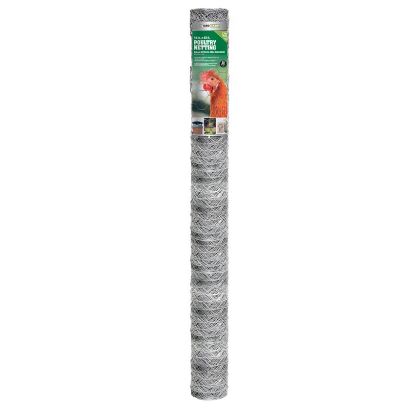 Galvanized Poultry Netting, 2-In. Mesh, 48-In. x 50-Ft.