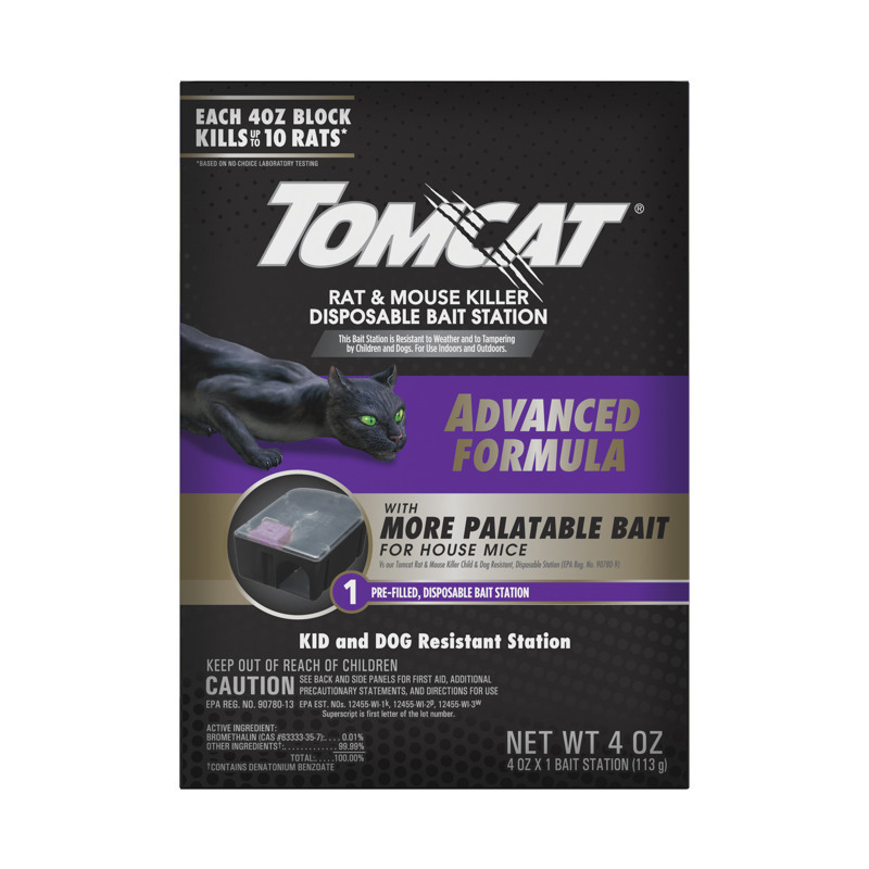 TOMCAT进口代理批发 Tomcat 高级老鼠诱饵站和诱饵块 1 个装