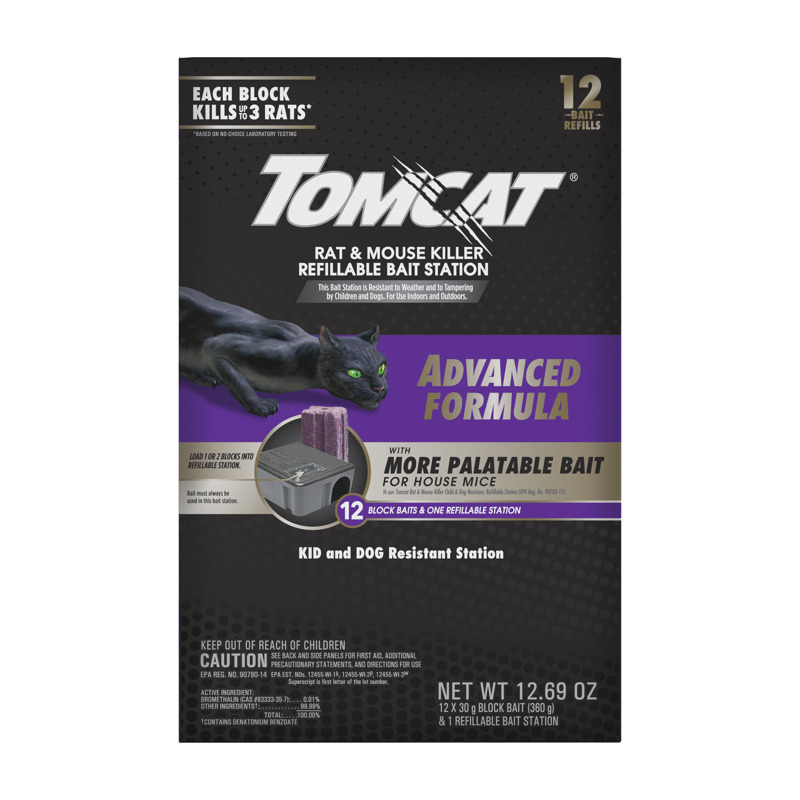 TOMCAT进口代理批发 Tomcat 高级老鼠诱饵站和诱饵块 12 个装