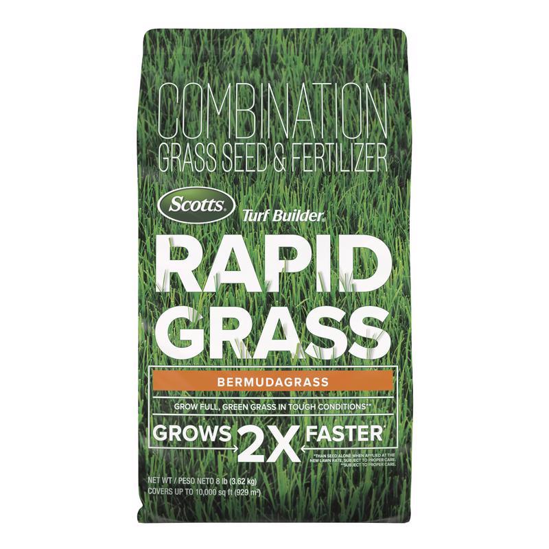 Scotts Turf Builder Rapid Grass Bermuda Grass Full Sun Grass Seed and Fertilizer 8 lb