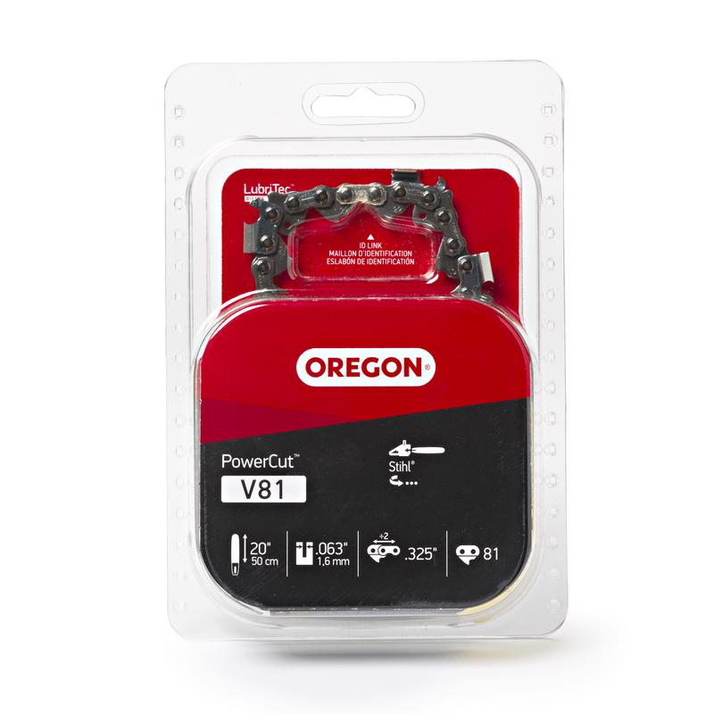 OREGON进口代理批发 Oregon PowerCut V81 20 英寸电锯链 81 个链节