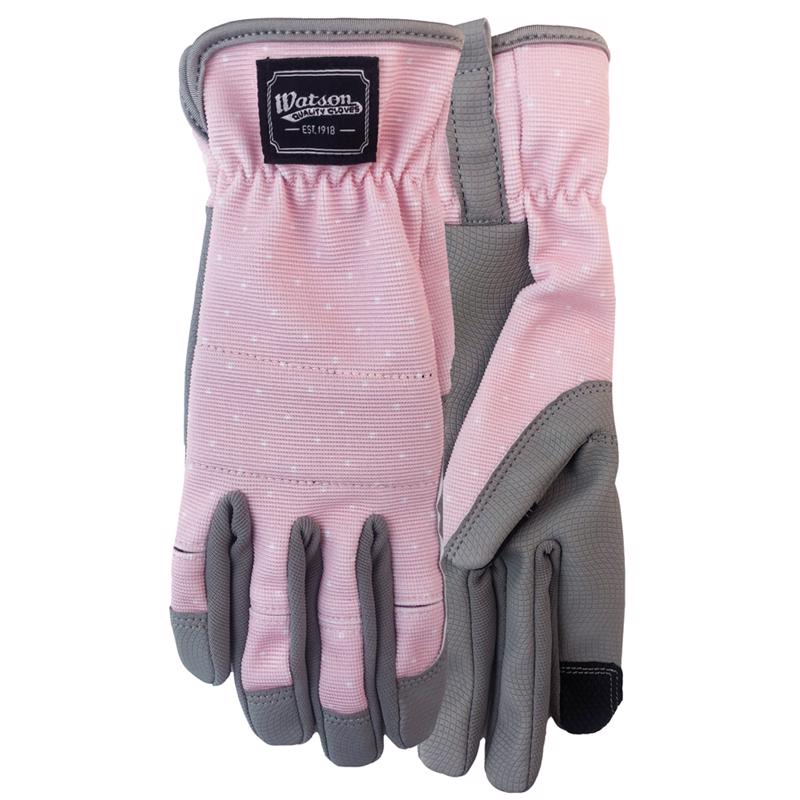 WATSON GLOVES进口代理批发 Watson Gloves Home Grown L 氨纶 Uptown 女孩灰色/粉色园艺手套