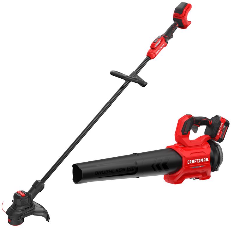 Craftsman V20 BRUSHLESS RP CMCK497P1 13 in. 20 V Battery Blower/Trimmer Kit (Battery & Charger)