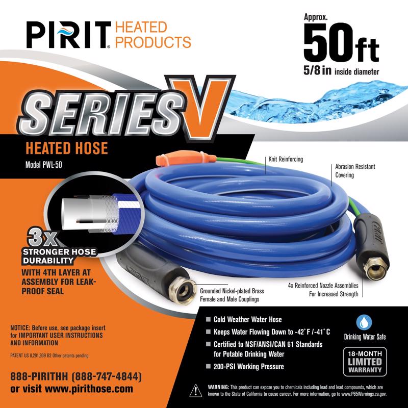 PIRIT进口代理批发 Pirit 系列 V 5/8 英寸 DX 50 英尺 L 中型加热软管