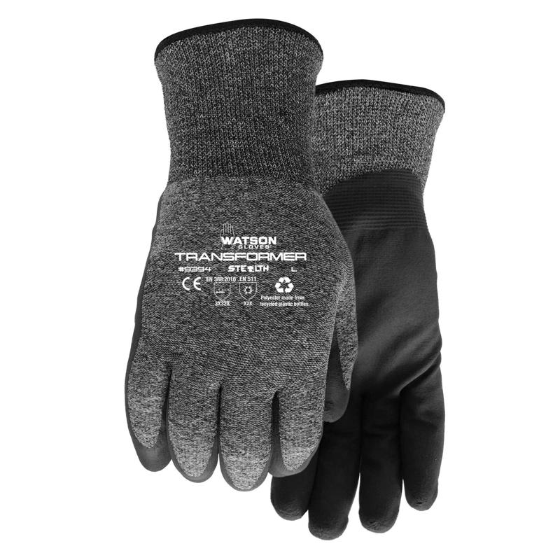 Watson Gloves L Polyester Stealth Transformer Black Cold Weather Gloves