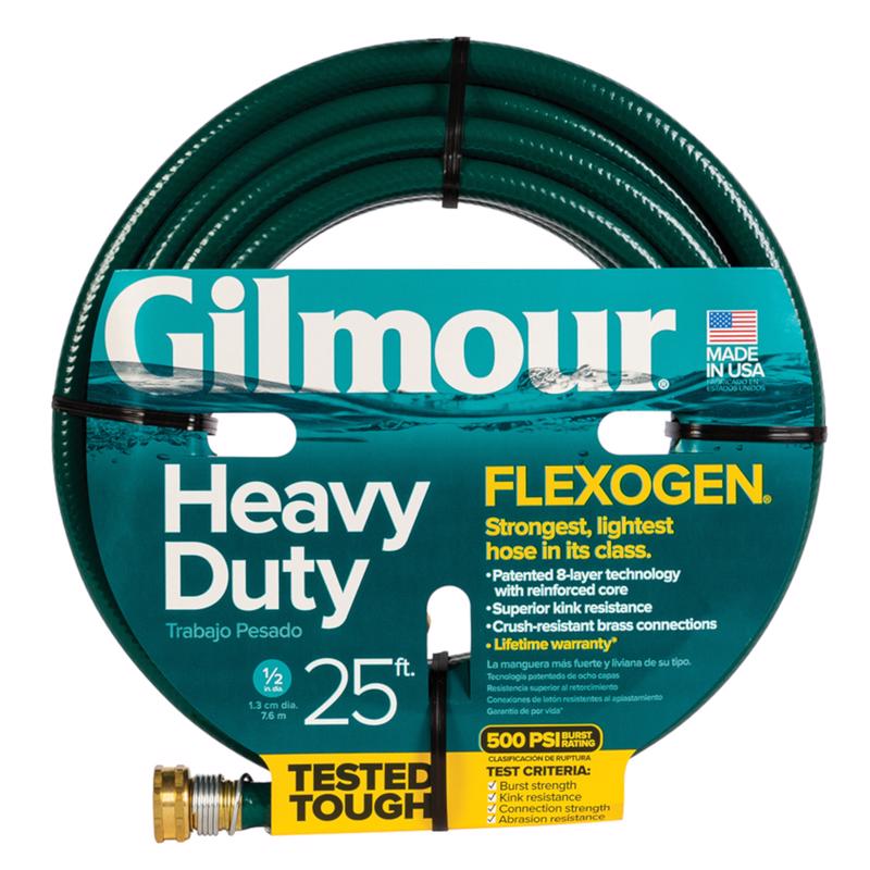 GILMOUR进口代理批发 Gilmour Flexogen 1/2 英寸 DX 25 英尺长重型花园软管