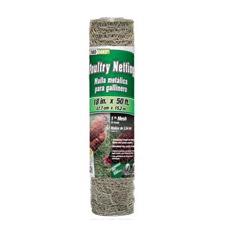 Galvanized Poultry Netting, 1-In. Mesh, 18-In. x 50-Ft.