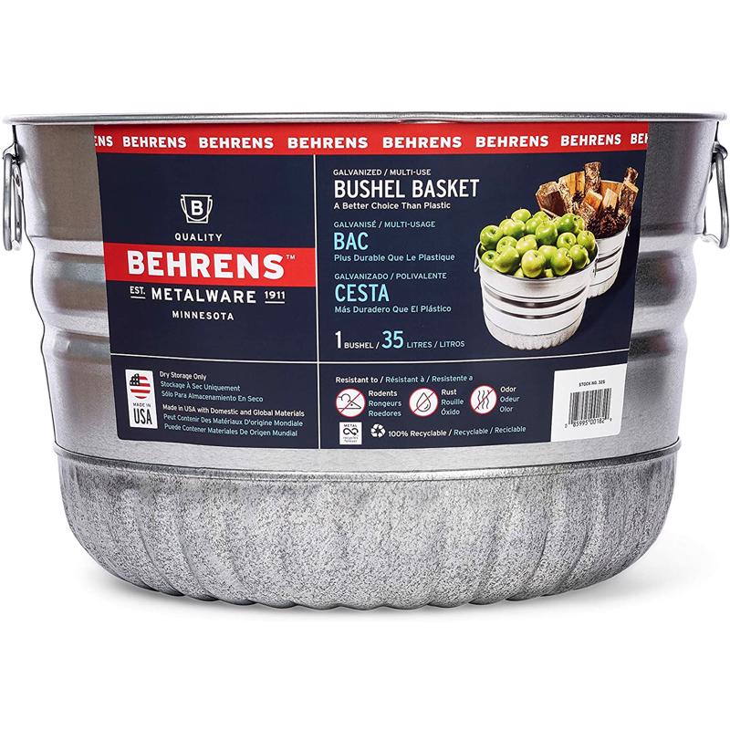 BEHRENS进口代理批发 Behrens 9.3 加仑圆形钢蒲式篮