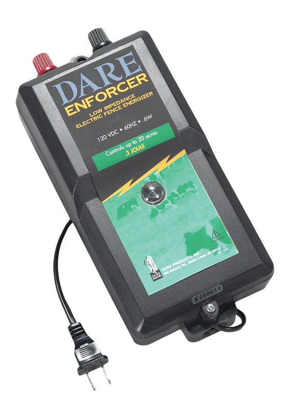 DARE进口代理批发 Dare Enforcer 系列 110 V 电动??围栏能量器 20 英亩黑色