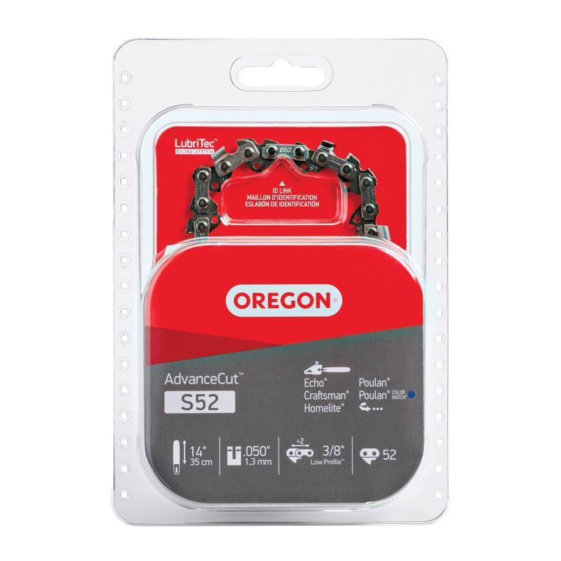OREGON进口代理批发 Oregon AdvanceCut S52 14 英寸电锯链 52 个链节