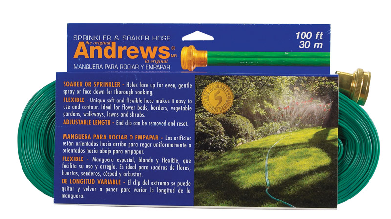 ANDREWS进口代理批发 Andrews 1 英寸 DX 100 英尺长中型洒水器/浸水软管