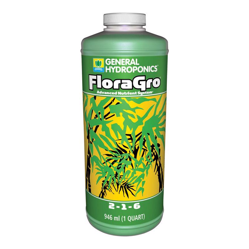 GENERAL HYDROPONICS进口代理批发 一般水培法 FloraGro 有机液体营养系统 1 夸脱