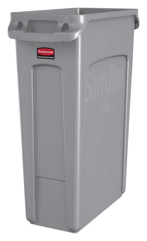 RUBBERMAID进口代理批发 Rubbermaid Slim Jim 23 加仑灰色树脂垃圾桶