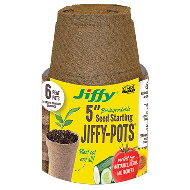 酷牌库|商品详情-JIFFY进口代理批发 Jiffy 5 英寸 H 种子起始泥炭罐 6 个装