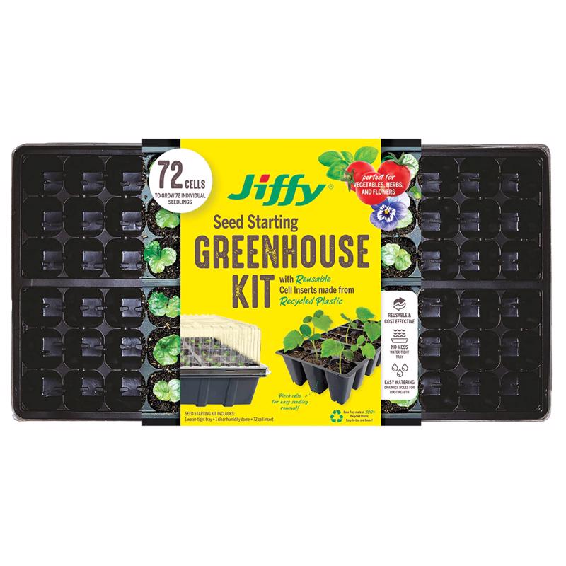 JIFFY进口代理批发 Jiffy Greenhouse 72 细胞 11 英寸 WX 22 英寸 L 种子起始套件 1 包