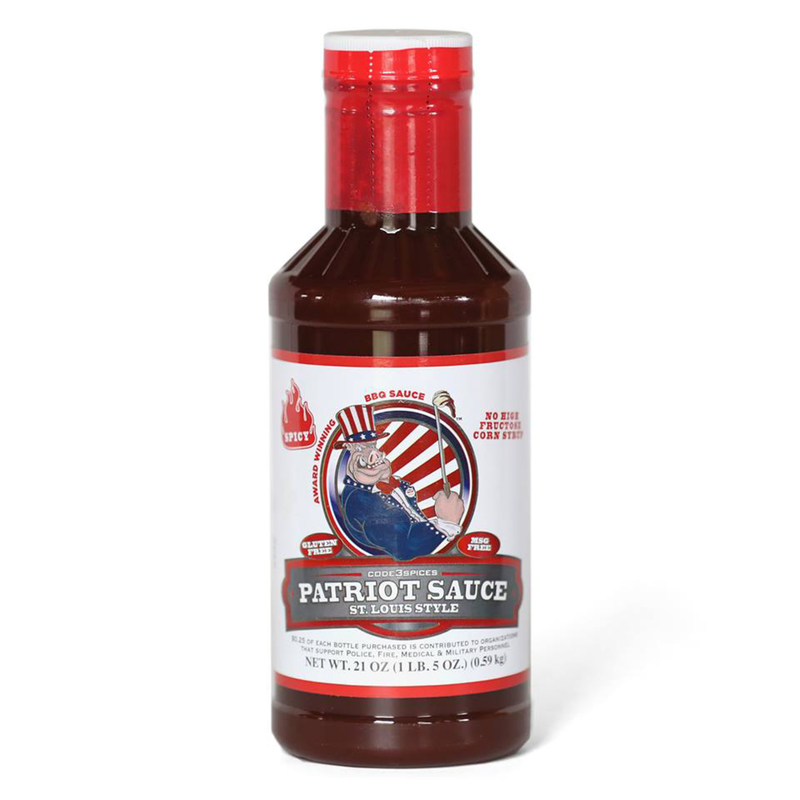 PATRIOT SAUCE进口代理批发 Code 3 Spices 辣味圣路易斯风格烧烤酱 18 盎司