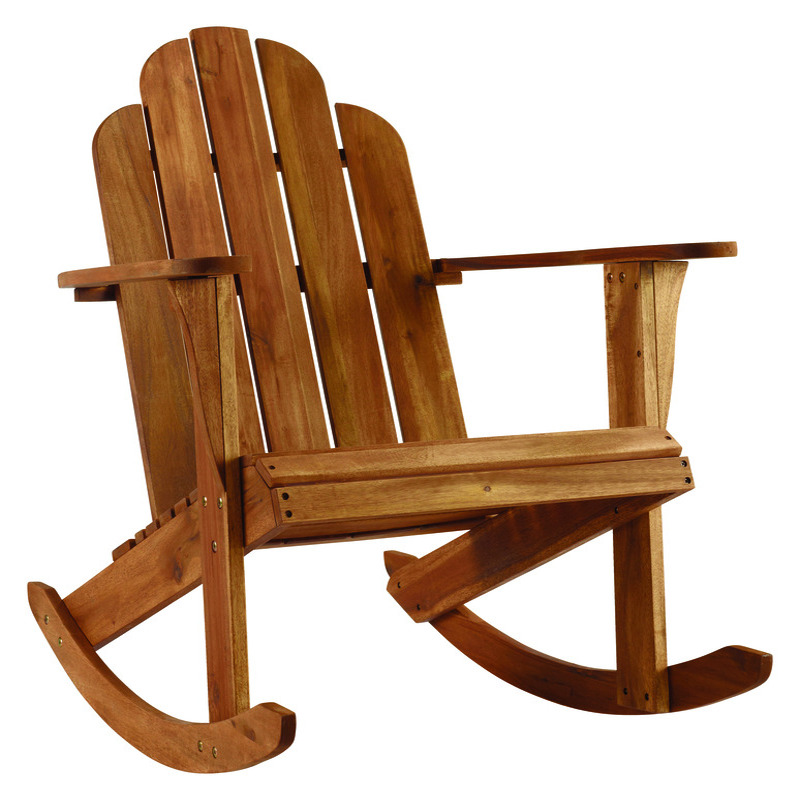 LINON HOME DECOR Linon Home Decor Tahoe Brown Wood Frame Adirondack Rocking Chair PETER S HARDWARE CENTER