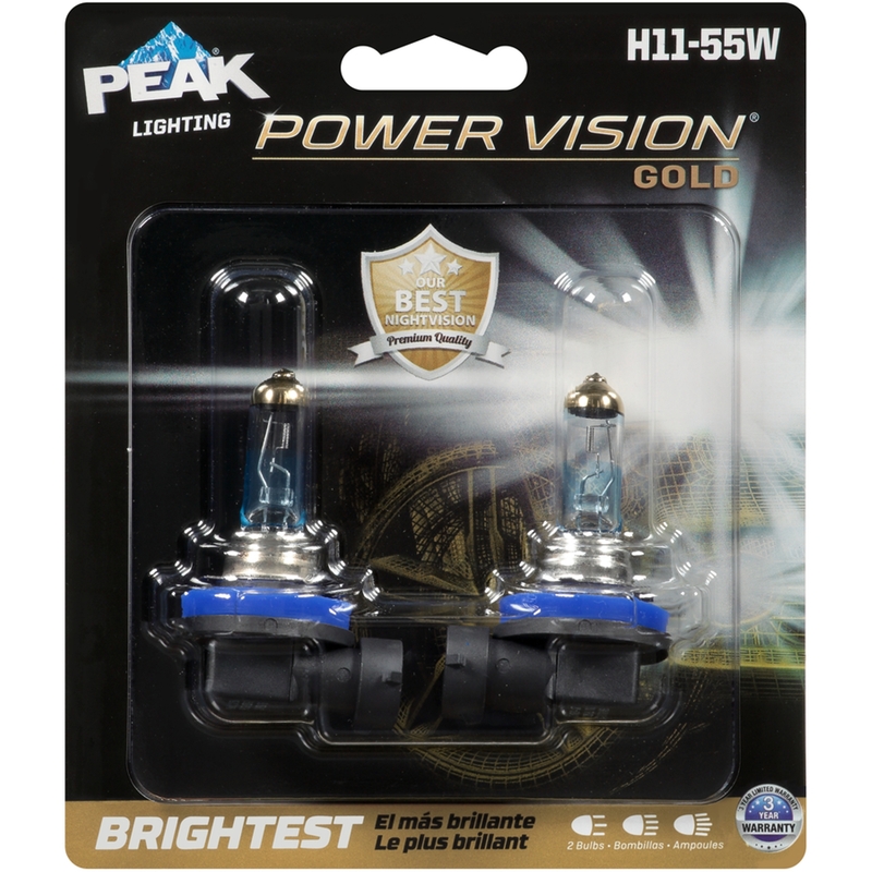 PEAK进口代理批发 峰值功率 Vision 金色卤素远光/近光汽车灯泡 H11-55W